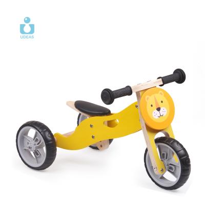 China ride on toy UDEAS kids lanq push up balance bike training nepartak kids baby wooden balance bike wholesale for sale