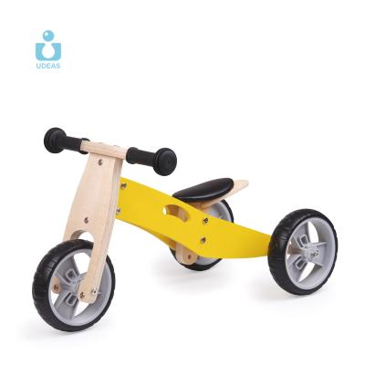 China Water Varnish UDEAS 2 In 1 Fashion Wooden Balance Bike Wooden Balance Bike Kids Baby Bike for sale