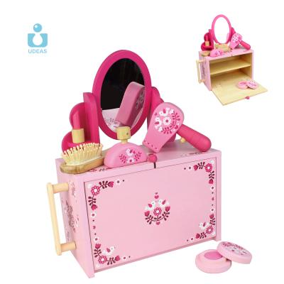 China Eco-friendly material UDEAS montessori toys diy wooden toys kitchen role play beauty wooden set for sale