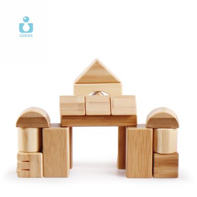 China DIY practice UDEAS montessori bamboo toys building block assembling educational toy for kids for sale