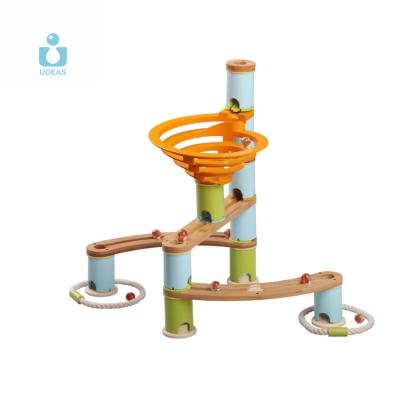 China STEM Toy For Children UDEAS Wooden Toy Building Blocks Boxed Bamboo Marble Run Race for sale