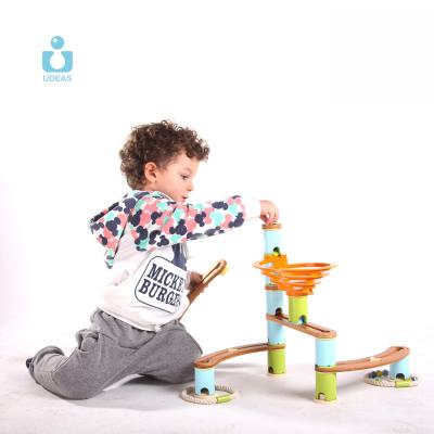 China STEM toy for kids UDEAS wooden race marble race maze ball track game toys big brain big size marble race blocks for sale