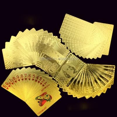 China Waterproof Plastic Playing Table Games Durable / Silver Foil Golden Playing Cards For Casino , Plastic Pokers for sale