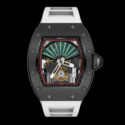 China Waterproof Chinese Elements Folding Fan Richard Carbon Fiber Watch Case Hightransparency Temperedglass Double Sided Mirror Premium Watch for sale