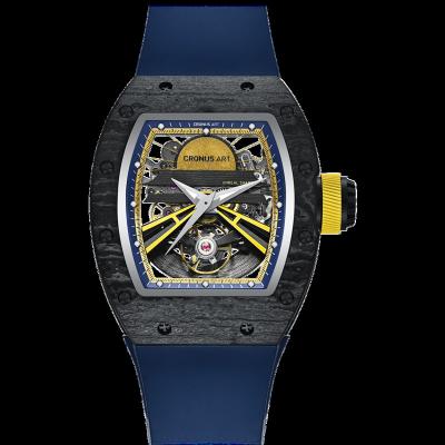 China Richard Sapphire Crystal Watches Analog 5BAR Luxury Skeleton Men Chronograph Mechanical Waterproof Wristwatch with Strap Rubber Band for sale