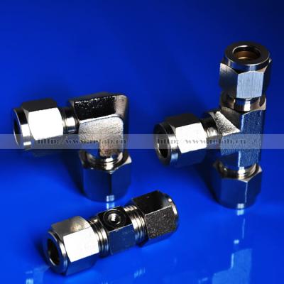 China Mist System Tube Connection Adapter Compression Tee Nickel Plated Brass Outdoor Connector for sale