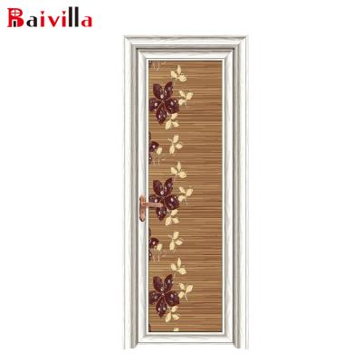 China Aluminum Swing Philippines Bathroom Door Frosted Glass Door Simple Design With Flower Design for sale