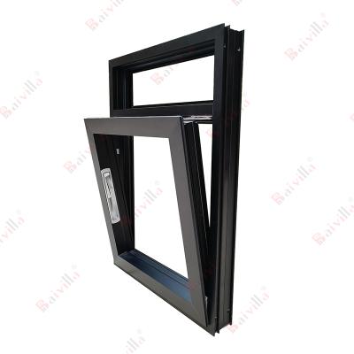 China Swing Modern Style Aluminum Integrated Tilt And Turn Window Double Glazed Hardware for sale