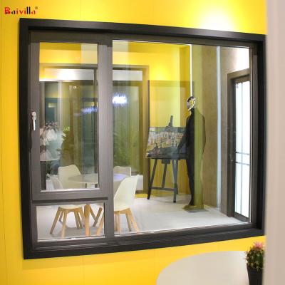 China Aluminum Tilt And Turn Double Glass Window Swing Window Hinges Integrated Material Features for sale