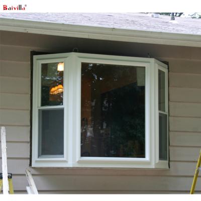 China Sliding American Style Aluminum Bay Window With Single Hung Glass Windows Vertical Sliding for sale