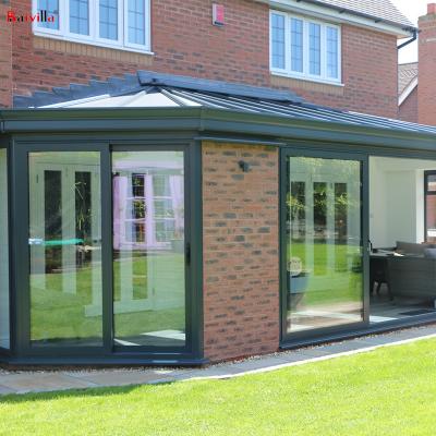 China Polygon Aluminum Frame Kit House Glass With Sliding Prefab Door, Conservative Insulation Roof Glass Replacement For Britain for sale