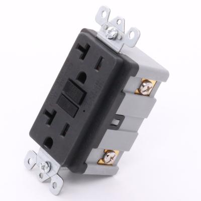 China 2018 residential / general purpose us 120v 220v ac gfci outlet 60hz 20a gfci receptacle in wall outlet GF20 NEMA5-20R black color for sale