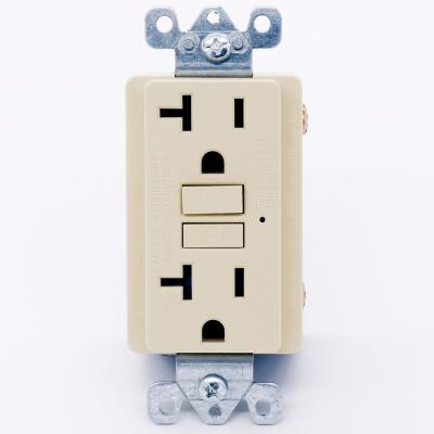 China 120v 60hz 20a gfci wall outlet GF20 gfci 20a electrical outlet residential/general purpose receptacle American standard ivory color for sale