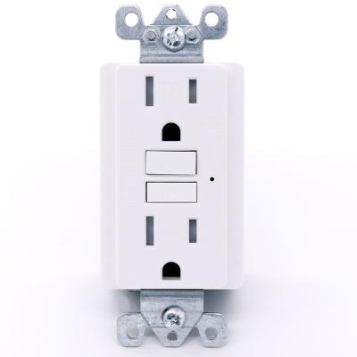 China 120v 60hz 15a gfci residential/general purpose gfci american standard receptacle tamper resistant gfci electrical outlet white color wall outlet GT15 for sale