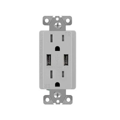 China 2 USB Ports Outlet FTR 15A 120V 3.1amp Usb Power Charging Electrical Outlet Outlet for sale