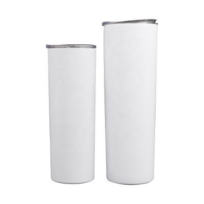 China 20oz Sublimation Viable Shape Double Wall Stainless Steel Lean Straight Tumbler With Lid And Straw for sale