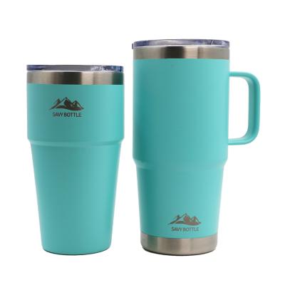 China Barber Shop 20oz 24oz Tumbler With Lid and Straw and Handle Vacuum Insulated Insulated Mug for Cold and Hot Drink for sale