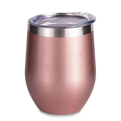 China 12oz Tumbler Stainless Steel Wine Tumbler Double Wall Reusable Reusable Insulated Coffee Wine Tumblers for sale