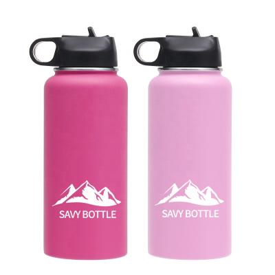 China Amazon Hot Selling Sustainable Simple Modern Style Insulated Water Bottle With Straw Lid Reusable Water Bottle for sale