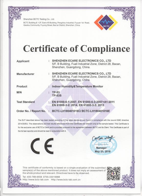 CE - Shenzhen Ecare Electronics Co., Ltd.