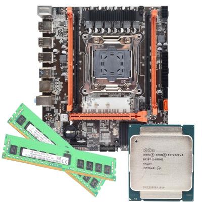 China LGA2011 desktop motherboard X99H combo with Intel Xeon 2620 processor V3 and 16GB (8GB*2) DDR4 reg CCE memory for sale