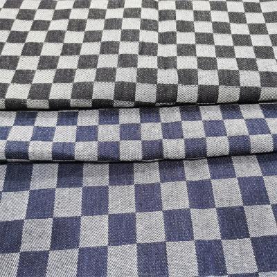 China Breathable Yarn Dyed Indigo Jacquard Denim Fabric for sale