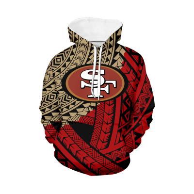 China Anti-wrinkle Polynesian Samoan Tribal Design National Football League American Football Team Custom Men Casual Hoodie Pullover for sale