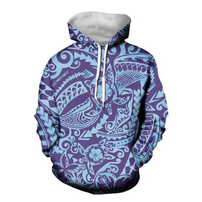 China Breathable Custom Fall Sweater For Women Polynesian Style Purple Floral Ladies Top Pullover Sweater Hoodies Plus Size Women Sweaters for sale