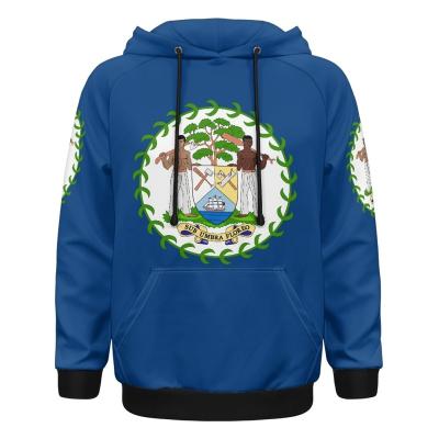 China Other Belize Theme Men's Raglan Hooded Sweatshirt Customized Pullover Hoodies Autumn Hooded Streetwear Casual Male Clothing Wholesale for sale