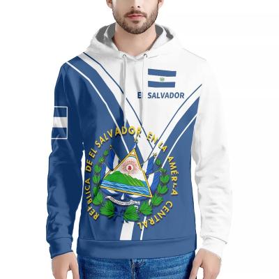 China QUICK DRY Wholesale High Quality EL Salvador Flag Hoodies Custom Logo Men's Hoodies Oversized Hoodie Pullover Men's Clothing Sportswear for sale