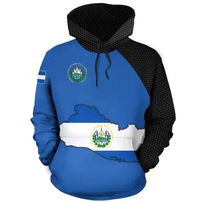 China QUICK DRY Popular El Salvador Flag men's Clothing Hoodies With Hood Plain Blank Hoodie For Winter Long Sleeve Oversized Sweatshirt for sale