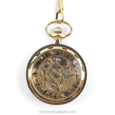 China Antique Skeleton Hollow Mechanical Watches Hand Winding Mechanical Pocket Watch for sale