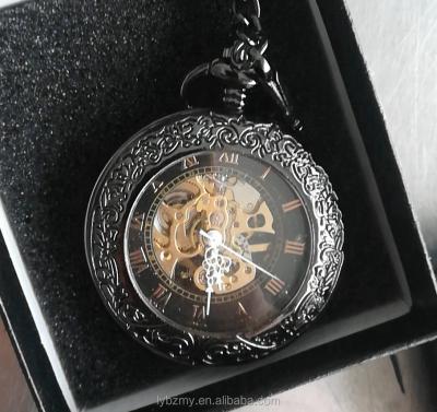 China Wholesale Antique Skeleton Hollow Mechanical Watches Hand Winding Mechanical Pocket Watch for sale