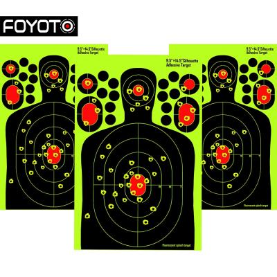 China Amazon Air Pistol Airsoft Pistol Air Reactive Fluorescent Shooting Soft Silhouette Paper Splatter Targets, Easy To See Your Shots 9.5*14.5inch for sale