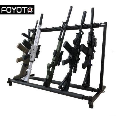 China New Design Modular 2021 Rifle And Pistol Display System Metal Rack Games Toys Training Gun Rack 110.5*46*70-73cm for sale