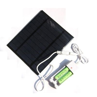 China 2.5W 5V Solar Panel Mobile Phone Charger 2 Sections 5th/7th AAA/AA Rechargeable Battery Charger 150*130MM for sale