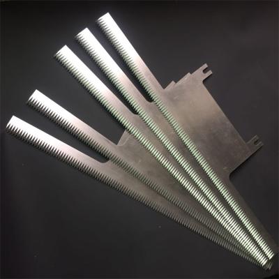 China Hss Material Vertical Package Industry Machinery Straight Knives Serrated Blades For Plastic Packaging Machine for sale