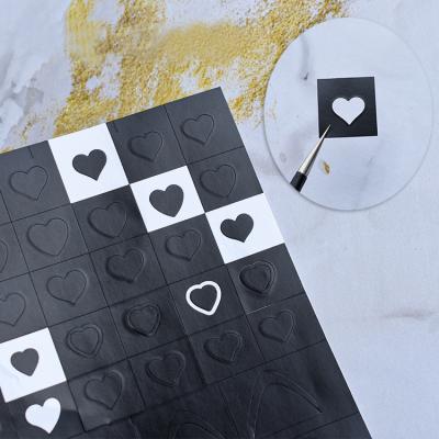 China Remove Black hollow nail art sticker spray painting template diy hand-painted nail art sticker hollow nail decal for sale