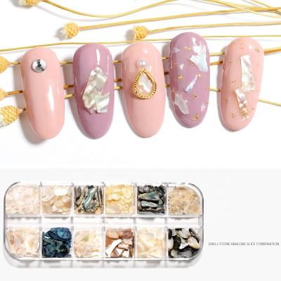 China Beautiful Fashion novelty  colored pearl shell pieces nail art nails accessories art for sale