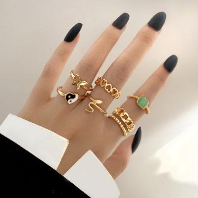 China European Style Charm Gold Color Midi Finger Ring Set For Women Vintage Boho Knuckle Party Rings Punk Jewelry Gift For Girl Wholesales for sale