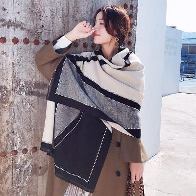 China Luxury Spring Brand Woman Winter Scarf Fashion Female Shawls Cashmere Handfeeling Winter Wraps Flower Weave Winter Scarf For Woman for sale