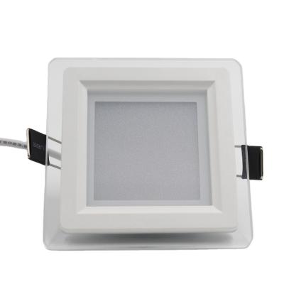 China 2021 New Design Desktop Lighting 6w 12w 9w 18w Square SMD Led Panel With Glass Panel Light for sale