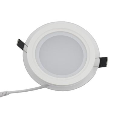 China Modern High Brightness LED Lighting 12w Glass Aluminum Round Led Panel Light for sale