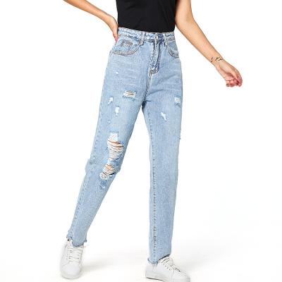 China Hot Sale 2021 Summer Breathable Spring Women's Ankle Length Denim Pants High Waist Vintage Straight Mom Jeans For Women With Wholesale Price for sale