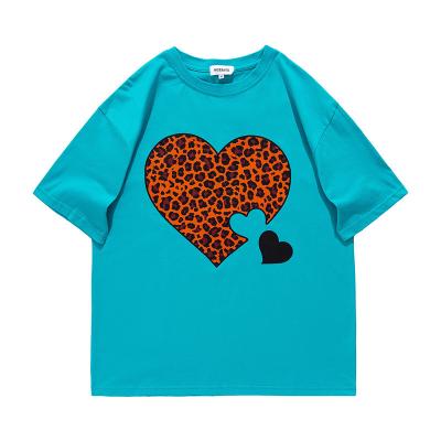 China 2021 High Quality Anti-pilling Cotton Heart Printing Custom Made T-Shirts For Men And Women for sale