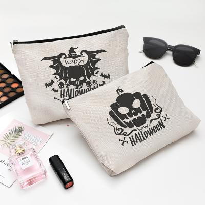 China Fashion Halloween makeup cosmetic bag for Women,Adorable Roomy Makeup Bags Travel Waterproof Toiletry Bag Accessories Organizer Gifts for sale