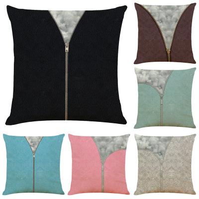 China Canvas Sofa Cushion Covers, Invisible Zipper Decorative Cotton Square Tile 18