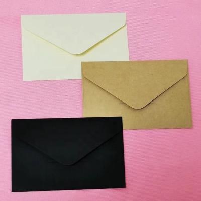 China New Recyclable European Style Mini Kraft Paper Black White Envelopes For Business Card Invitation for sale