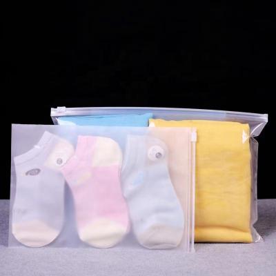 China Security Printing Transparent Frosted LOGO Apparel Apparel Swimwear Shoes Socks Zipper Packaging Bags for sale