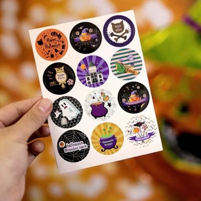 China Pattend Don't Repeat Hot Sale Pumpkin Bat Ghost Candy Stickers Envelope Label For Halloween for sale